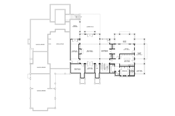 Floor Plan - Lower Floor for Craftsman House Plan #132-215 - 4 bed, 6.5 bath
