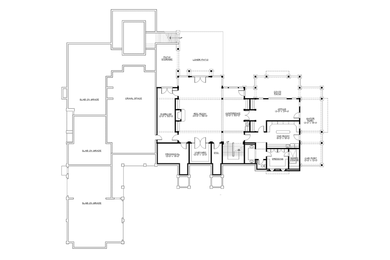 House Plan Design - Floor Plan - Lower Floor for Craftsman House Plan #132-215 - 4 bed, 6.5 bath