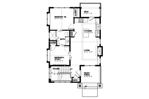 Floor Plan - Main Floor for Craftsman House Plan #895-55 - 2 bed, 1 bath