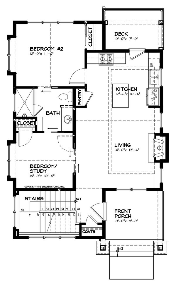 House Blueprint - Craftsman Floor Plan - Main Floor Plan #895-55