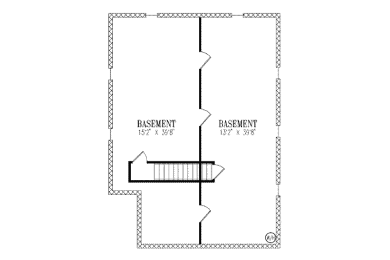 Home Plan - Floor Plan - Lower Floor for Adobe / Southwestern House Plan #1-193 - 3 bed, 2 bath