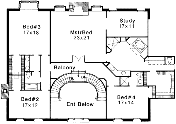 Southern Floor Plan - Upper Floor Plan #310-171