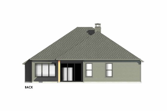 Exterior - Rear Elevation 1 for Craftsman House Plan #1096-109 - 4 bed, 2 bath