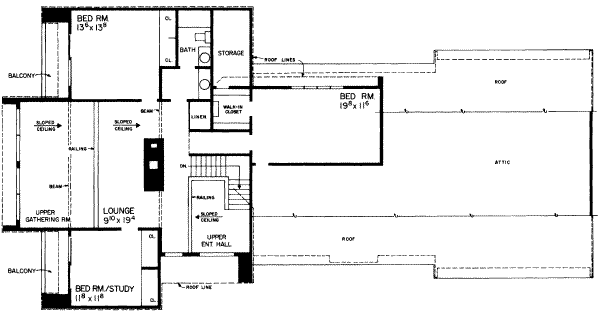 Home Plan - Contemporary Floor Plan - Upper Floor Plan #72-361