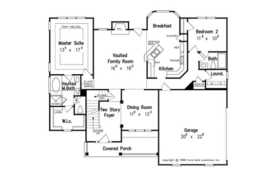 Floor Plan - Main Floor for Country House Plan #927-8 - 4 bed, 3 bath