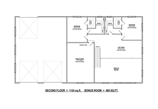 Barndominium Floor Plan - Upper Floor Plan #1084-9