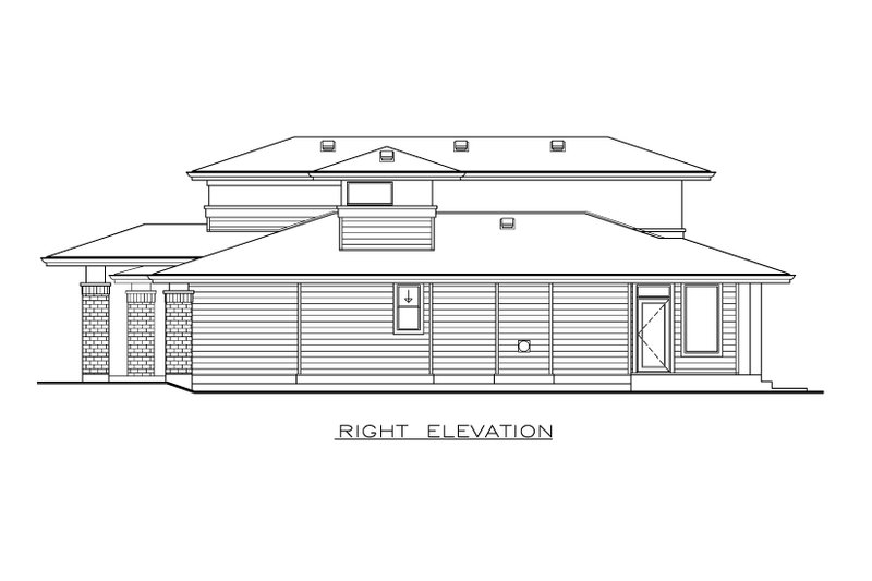 Home Plan - Exterior - Other Elevation for Prairie House Plan #1100-51 - 4 bed, 3 bath