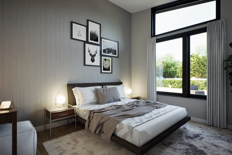 House Blueprint - Interior - Master Bedroom 1 for Contemporary House Plan #48-1217 - 3 bed, 2 bath