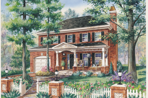 Colonial Exterior - Front Elevation Plan #25-4789