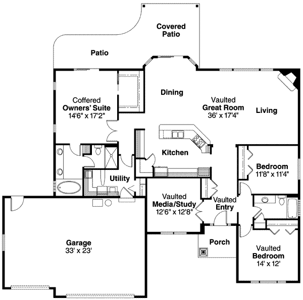 Traditional Floor Plan - Main Floor Plan #124-613