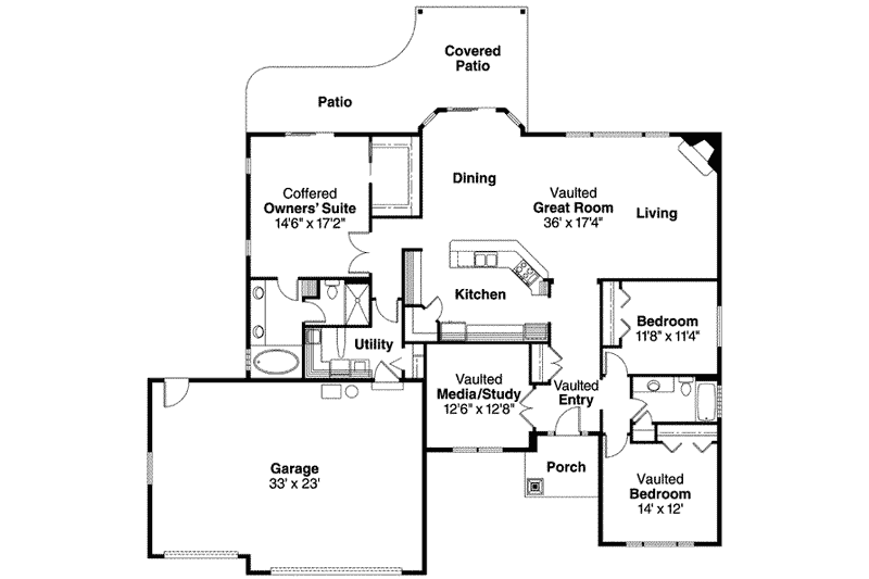 Home Plan - Floor Plan - Main Floor for Traditional House Plan #124-613 - 3 bed, 2 bath