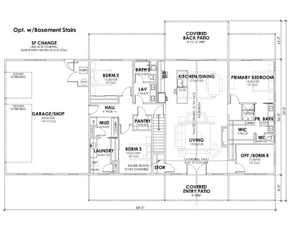 Architectural House Design - Floor Plan - Other Floor for Ranch House Plan #1105-19 - 4 bed, 2 bath