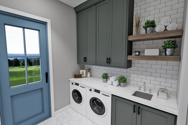 House Blueprint - Interior - Laundry for Farmhouse House Plan #51-1276 - 4 bed, 3.5 bath