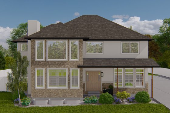 Exterior - Front Elevation 3 for Contemporary House Plan #1060-142 - 3 bed, 2.5 bath