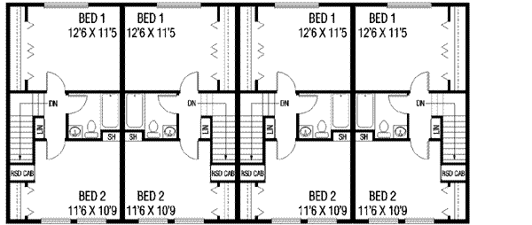 Architectural House Design - Traditional Floor Plan - Upper Floor Plan #60-602