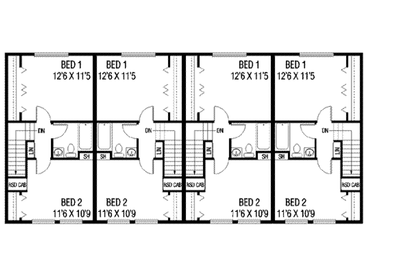 Home Plan - Floor Plan - Upper Floor for Traditional House Plan #60-602 - 2 bed, 1.5 bath