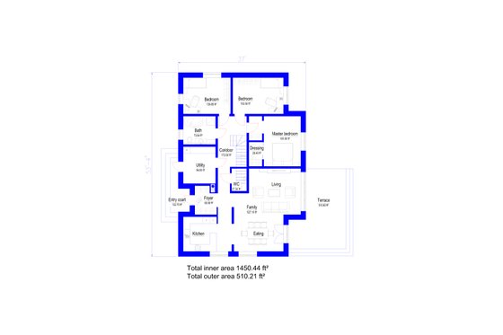 Floor Plan - Main Floor for Modern House Plan #549-26 - 3 bed, 2 bath
