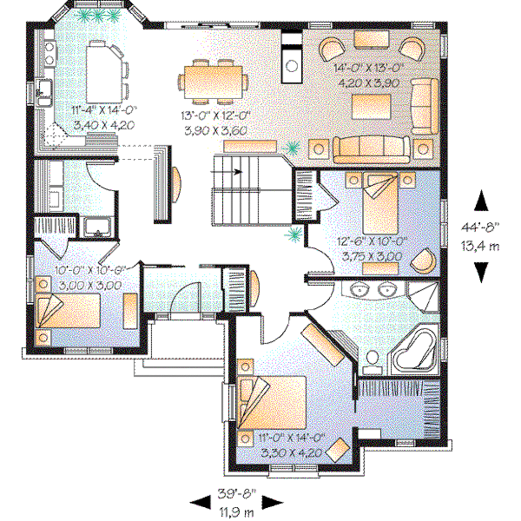 Cottage Style House Plan 3 Beds 1