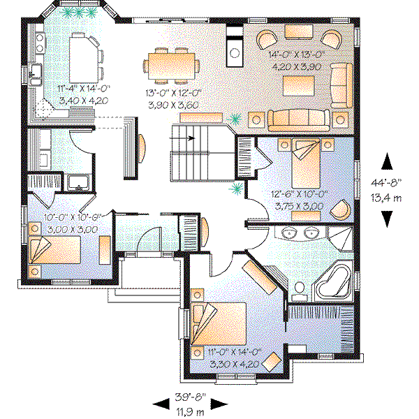 House Plan Design - Cottage Floor Plan - Main Floor Plan #23-634