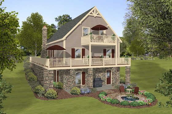 Country, Cottage, Front Elevation