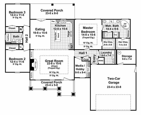 House Plan Design - Craftsman Floor Plan - Main Floor Plan #21-267