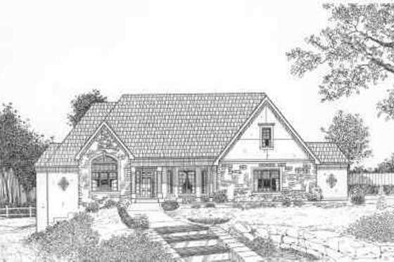 Exterior - Front Elevation for Traditional House Plan #6-164 - 4 bed, 4 bath