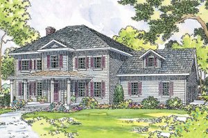 Colonial Exterior - Front Elevation Plan #124-443