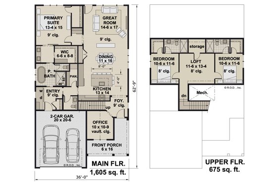 Floor Plan - Other Floor for Farmhouse House Plan #51-1481 - 3 bed, 3.5 bath