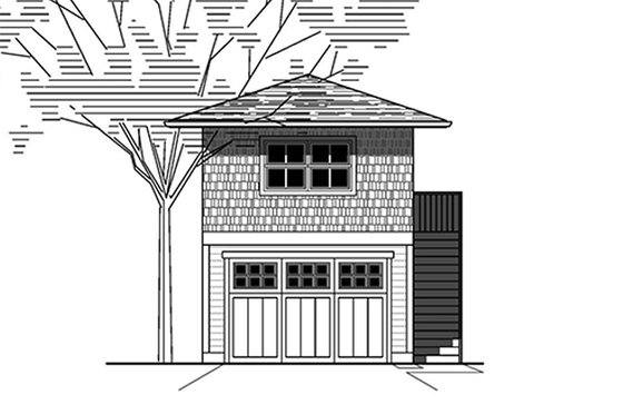 Exterior - Front Elevation for Prairie House Plan #423-54, 0.5 bath