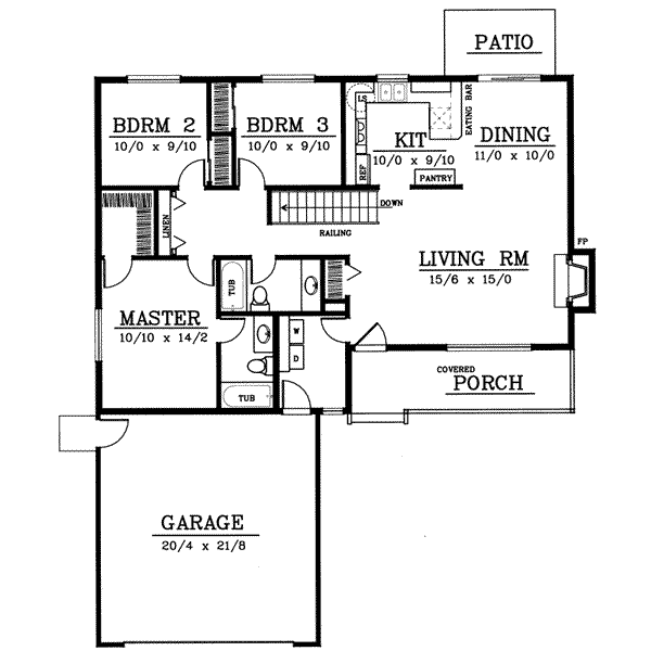 House Design - Ranch Floor Plan - Main Floor Plan #92-110