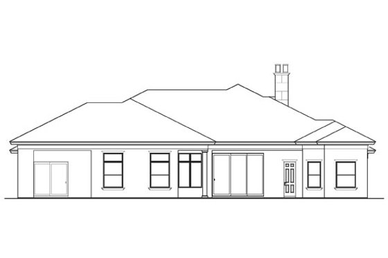 Exterior - Rear Elevation for Mediterranean House Plan #426-18 - 3 bed, 3.5 bath
