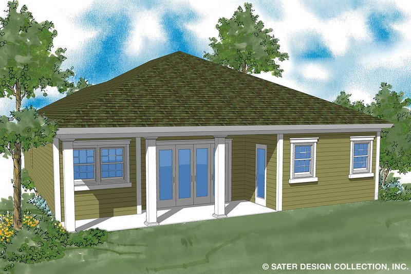 House Plan Design - Exterior - Rear Elevation 1 for Ranch House Plan #930-484 - 3 bed, 2 bath