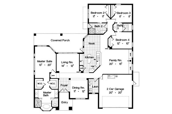 Floor Plan - Main Floor for European House Plan #417-264 - 4 bed, 3 bath