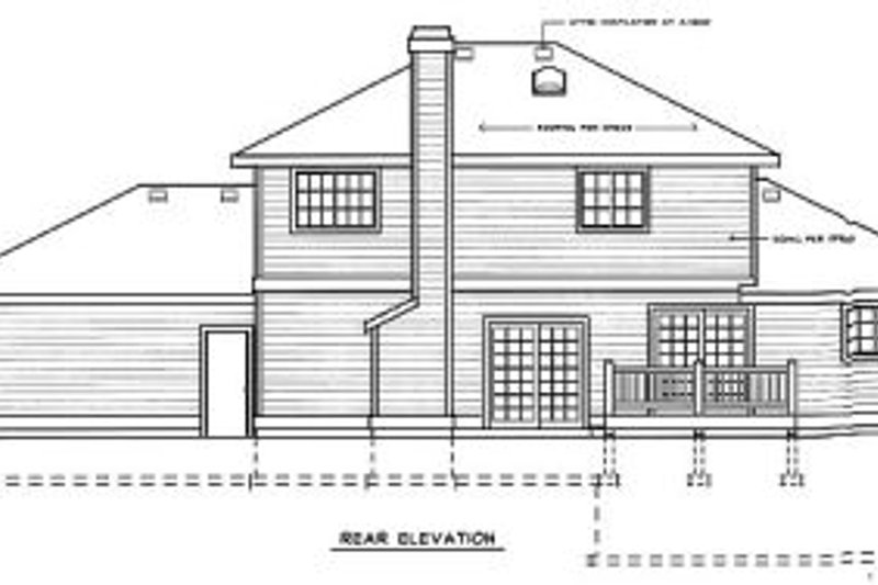 Architectural House Design - Exterior - Rear Elevation for Traditional House Plan #92-205 - 3 bed, 3 bath