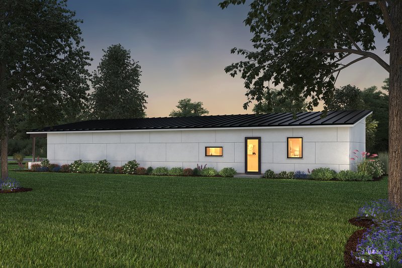 Home Plan - Exterior - Front Elevation 1 for Modern House Plan #497-57 - 3 bed, 2 bath