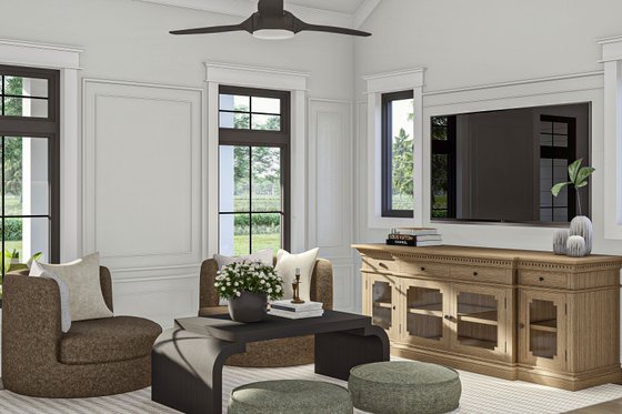 Interior - Family Room for Cottage House Plan #455-522 - 1 bed, 1 bath