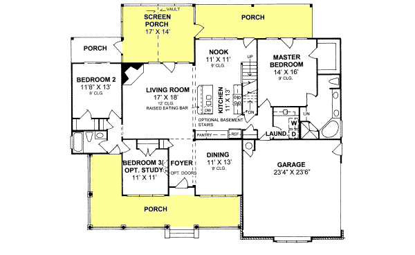 Home Plan - Country Floor Plan - Main Floor Plan #20-160