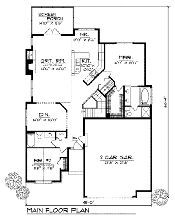 European Floor Plan - Main Floor Plan #70-754