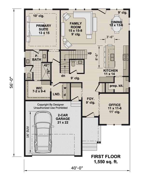 Home Plan - Floor Plan - Main Floor for Farmhouse House Plan #51-1539 - 3 bed, 2.5 bath