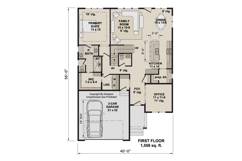 Home Plan - Floor Plan - Main Floor for Farmhouse House Plan #51-1539 - 3 bed, 2.5 bath