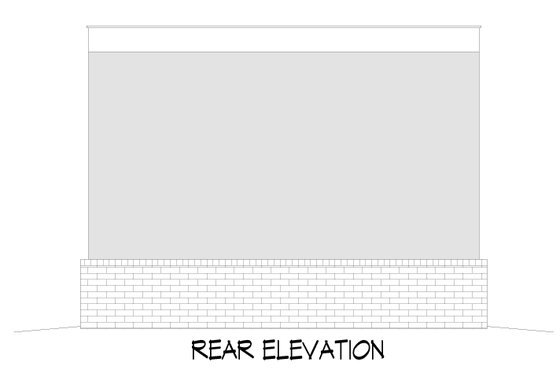 Exterior - Rear Elevation for Colonial House Plan #932-1162, 0 bath