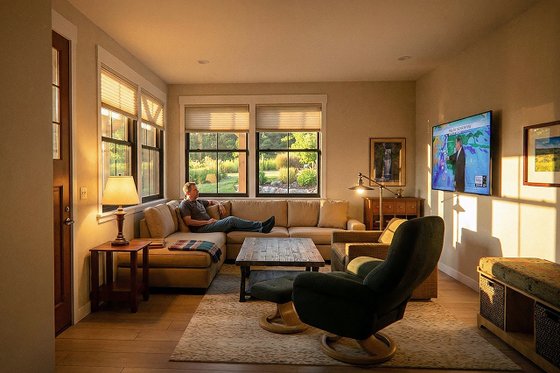 Interior - Family Room for Farmhouse House Plan #1099-14 - 3 bed, 2 bath