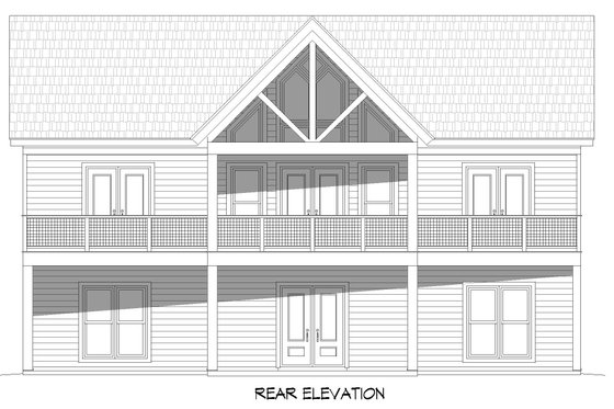 Exterior - Rear Elevation for Contemporary House Plan #932-915 - 2 bed, 2 bath