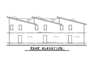 Exterior - Rear Elevation for Contemporary House Plan #20-2558 - 3 bed, 2.5 bath