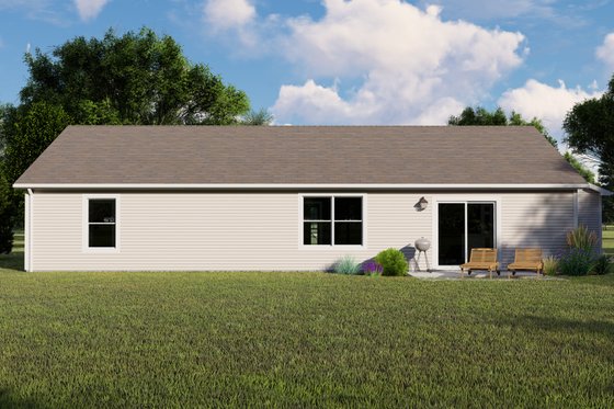 Exterior - Rear Elevation for Craftsman House Plan #1064-129 - 3 bed, 3 bath