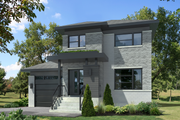 Contemporary Style House Plan - 3 Beds 1 Baths 1190 Sq/Ft Plan #25-4572 