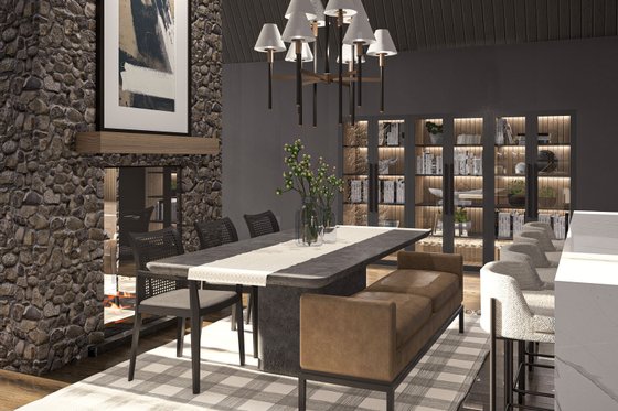 Interior - Dining Room 1 for Cabin House Plan #455-484 - 3 bed, 2 bath