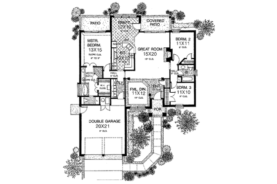 Floor Plan - Main Floor for European House Plan #310-769 - 3 bed, 2 bath