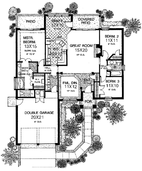 House Plan Design - European Floor Plan - Main Floor Plan #310-769