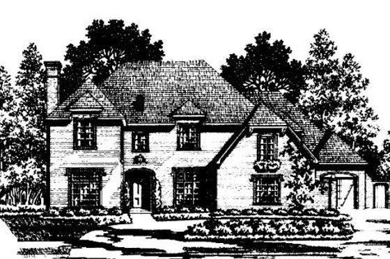 Exterior - Front Elevation for European House Plan #141-370 - 5 bed, 4.5 bath